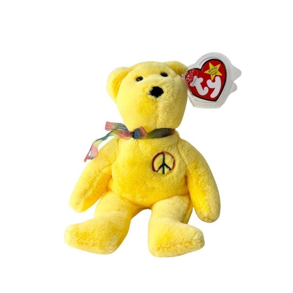 Peace II the Bear | Sunshine for Peace ☮️ | Mint Heart‎ Tag TY Beanie Baby